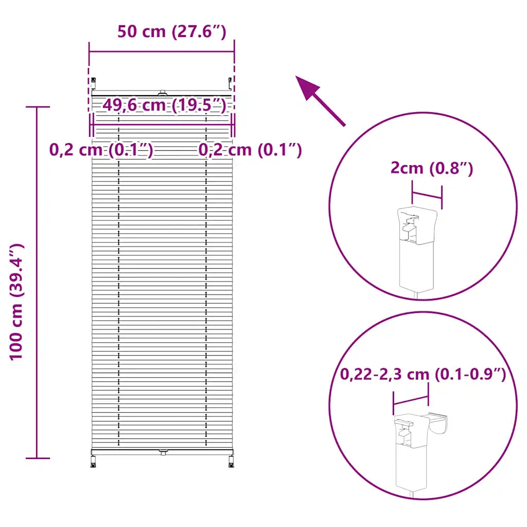 Tenda plissè 50x100cm Crema 240621