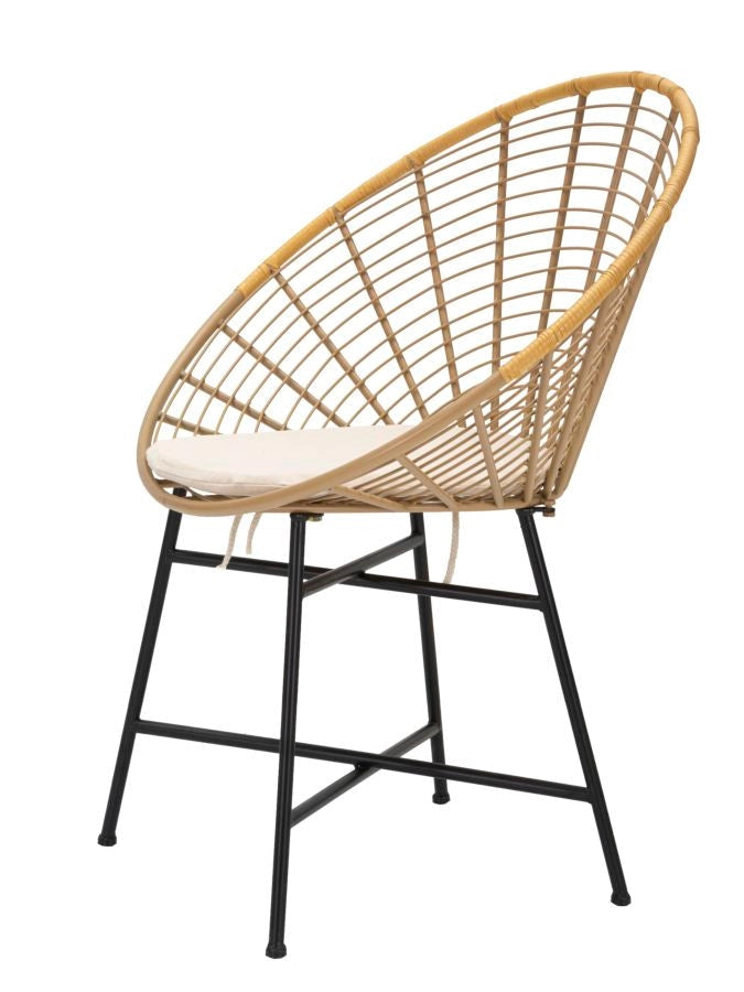 Sedia Panama Grid con Cuscino 72x56,5x88 cm in Ferro e Poliestere