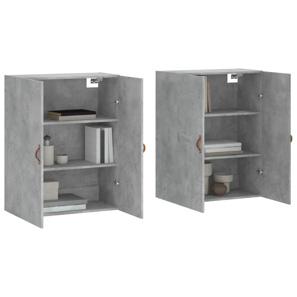 Mobili a Parete 2 pz Grigio Cemento 69,5x34x90 cmcod mxl 77053