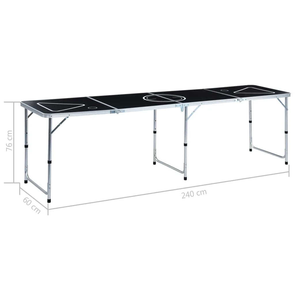 Tavolo da Beer Pong Pieghevole 240 cm Nero CFW9813544