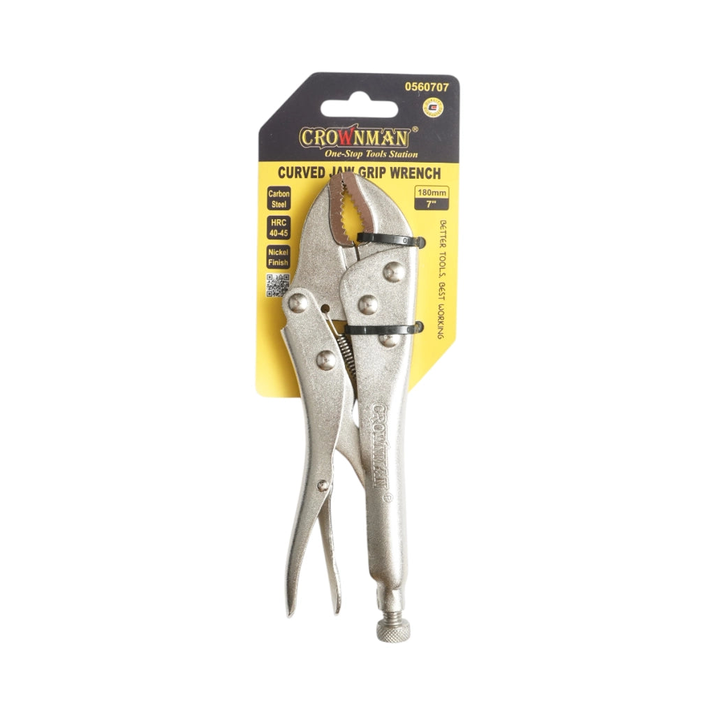 Pinza autobloccante professionale multifunzione Crownman da 180 mm con ganasce curve
