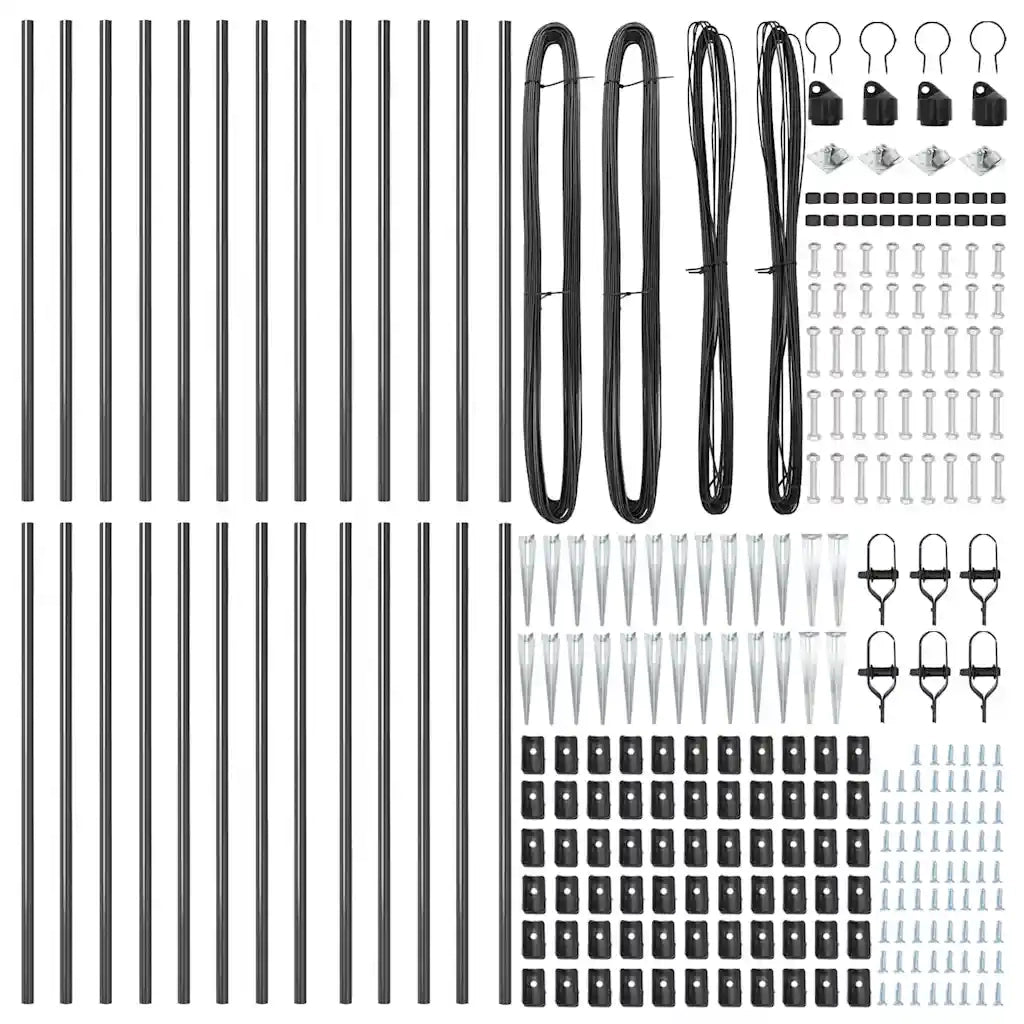 Palo della recinzione 26 pcs Grigio 3,2 x 3,2 x 105 cm 3350181