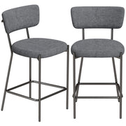 Sgabelli da bar imbottiti con schienale curvo ¨C zephmum ¨C Grigio, 2 Pezzi