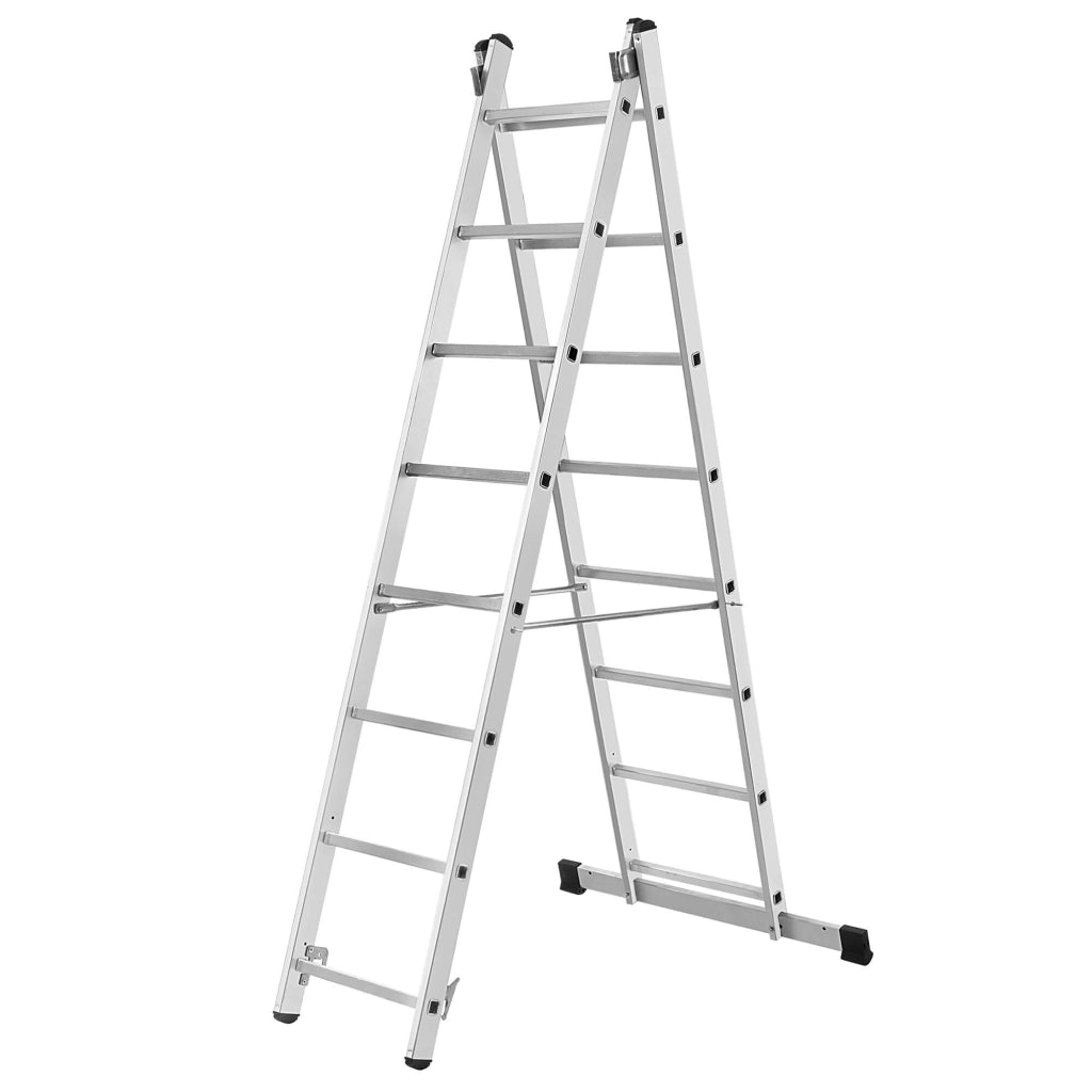 KADAX Mini ponteggio in alluminio 2x8 gradini Piattaforma di lavoro Scala 3 in 1 pieghevole