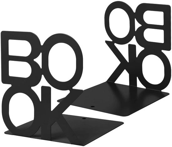 Supporti per Libri a 2 Pezzi - Design Antiscivolo - Supporti per Libri in Metallo - Stabili e Elastici
