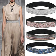 Taileriem elastico a 4 pezzi con pietre strass - Cintura elastica elegante per donne - 60-80 cm