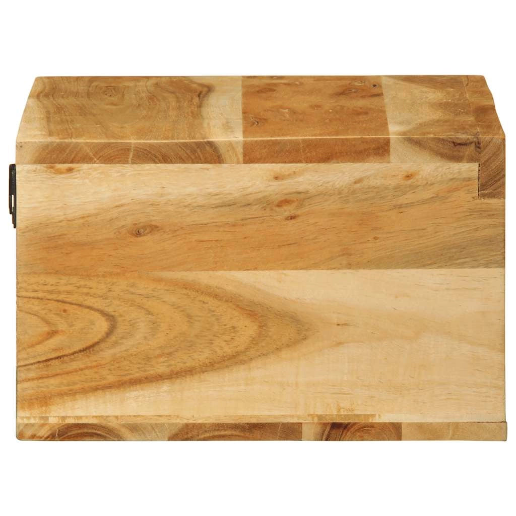 Set di 2 mobili porta TV da parete in legno massello di acacia contenitore pratico ed elegante 40 x 30 x 19 cm legno di acacia marrone 02_0057700