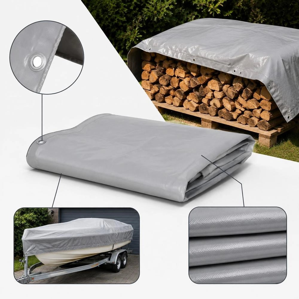 Tarpaulin 650 G/square Meter 4x4 M Grey