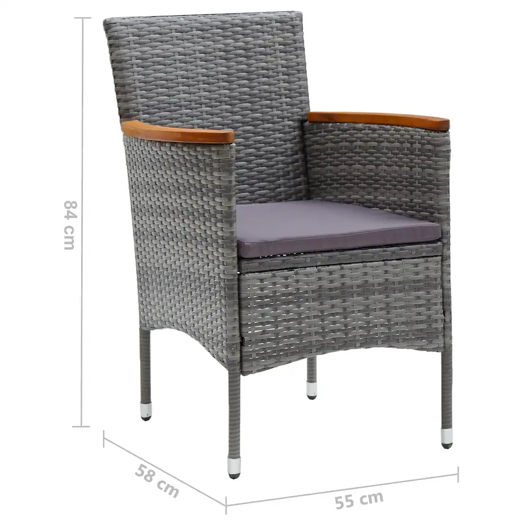 Set da Pranzo da Giardino 7 pz Grigio cod mxl 40426