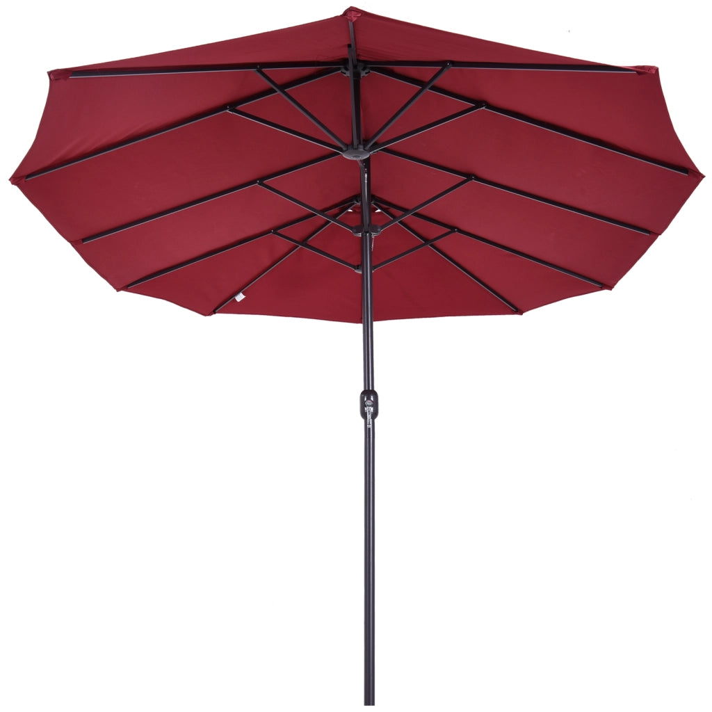 Ombrellone da balcone con manovella ¨C zephmum ¨C 455x265 cm, rosso bordeaux