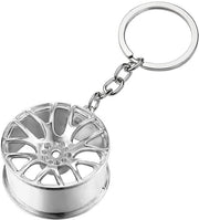 Accessori creativi per auto, hanger per chiavi, mini ruote per chiavi, decorazione accessori (argento)