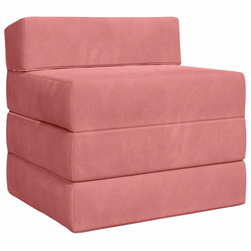 Divano Letto Pieghevole Rosa 200 x 70 x 15 cm Velluto 900010