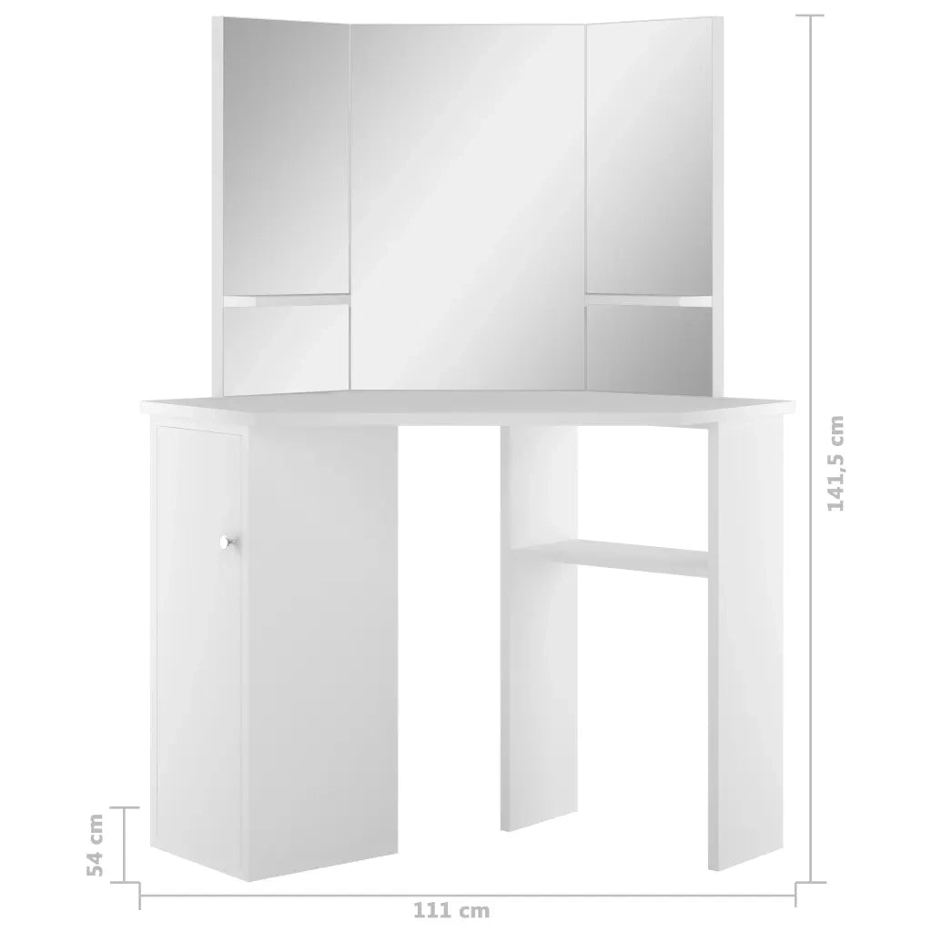 Toeletta Tavolino da Trucco ad Angolo Bianco cod mxl 66508