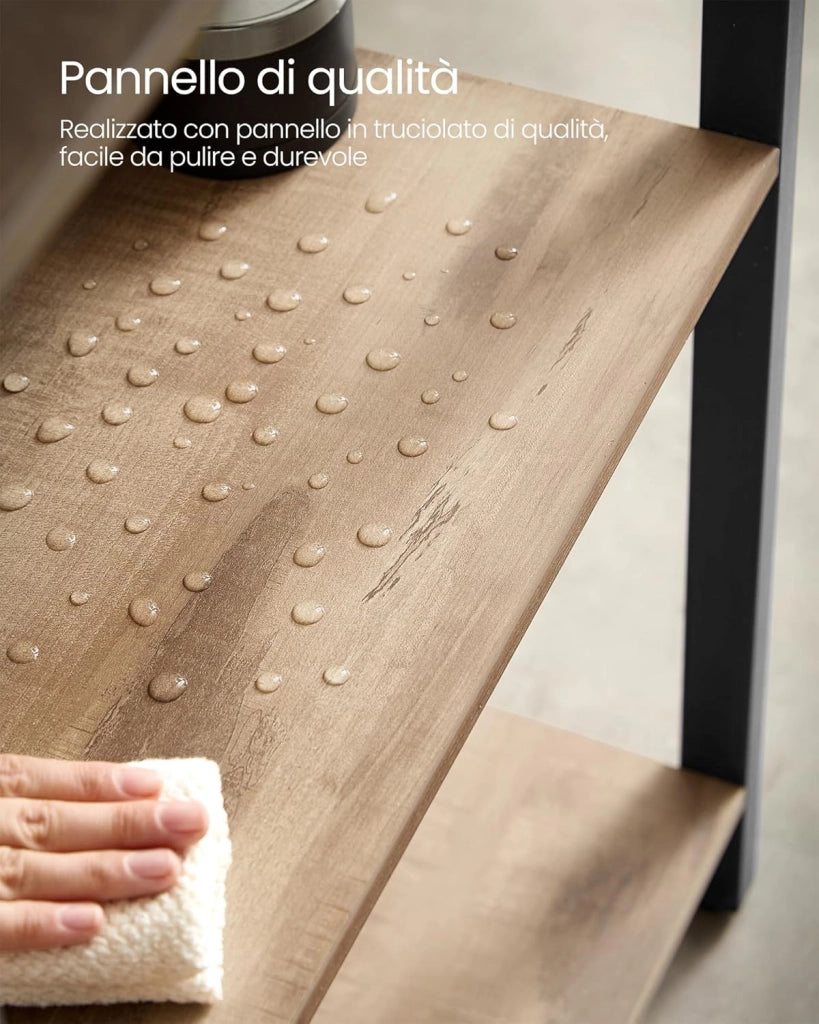 VASAGLE Libreria con 14 ripiani, struttura in metallo, scaffale per soggiorno, casa, ufficio, stile industriale, 24 x 158 x 166 cm, marrone cammello e nero inchiostro, LLS107K01