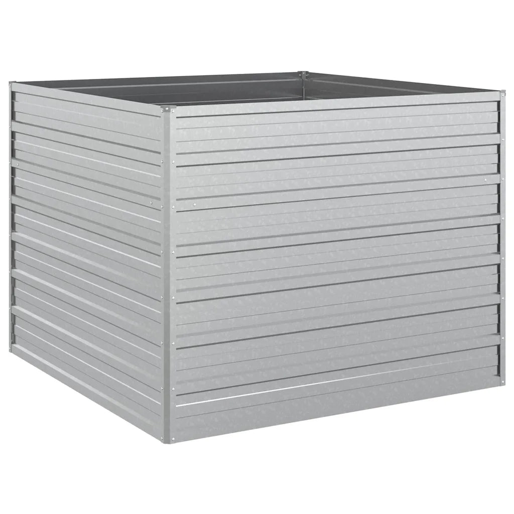 Letto Rialzato Giardino 100x100x77cm in Acciaio Zincato Argento
