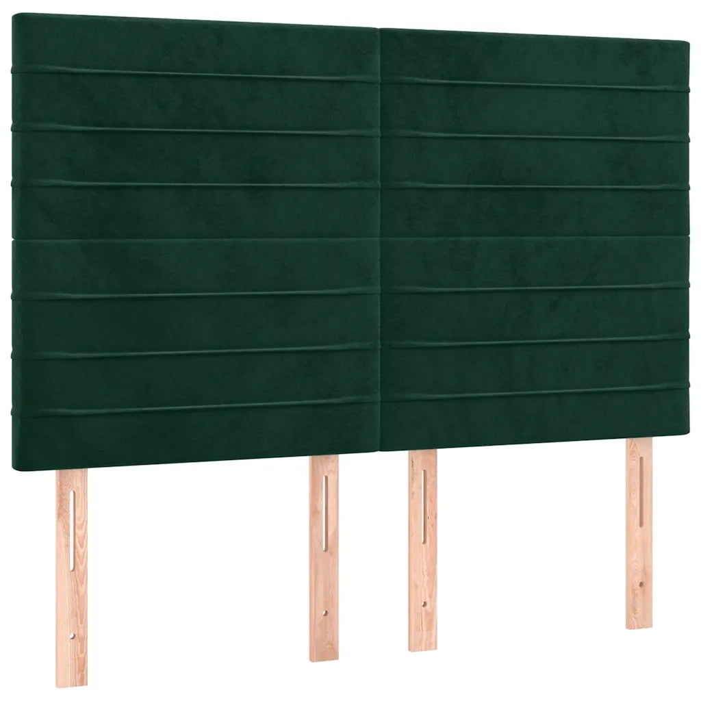 Testiera-Testata-Testiera Decorativa Verde Scuro 144x5x118/128 cm Velluto 861908