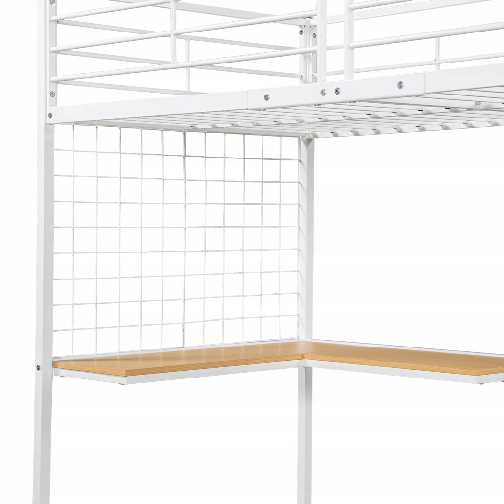 Letto a castello con scrivania e armadio - Xylo - 90x200 - Bianco