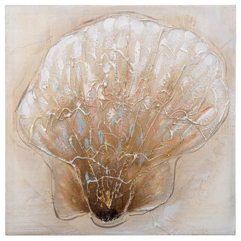 Quadro dipinto a mano con rilievo grigio 40x40x2,5h