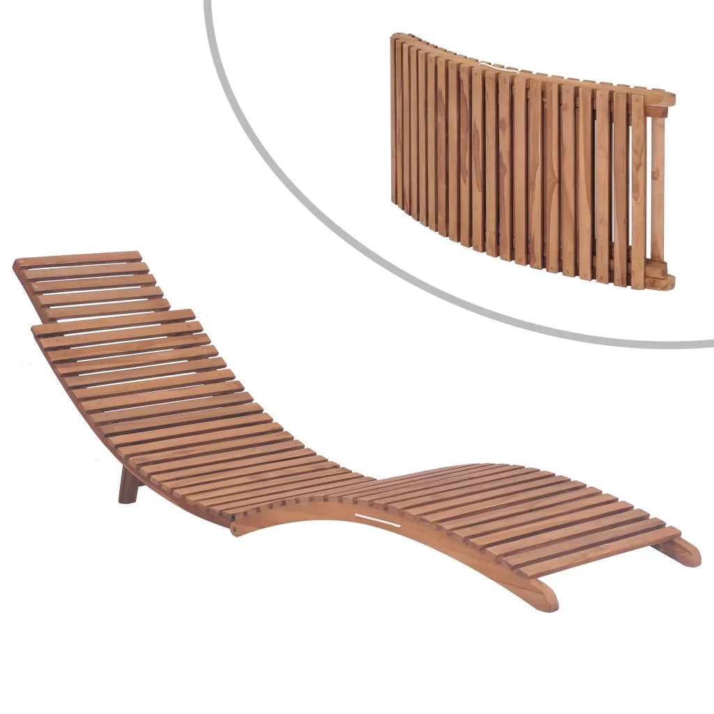 Lettino Prendisole Pieghevole in Massello di Teak cod mxl 8667
