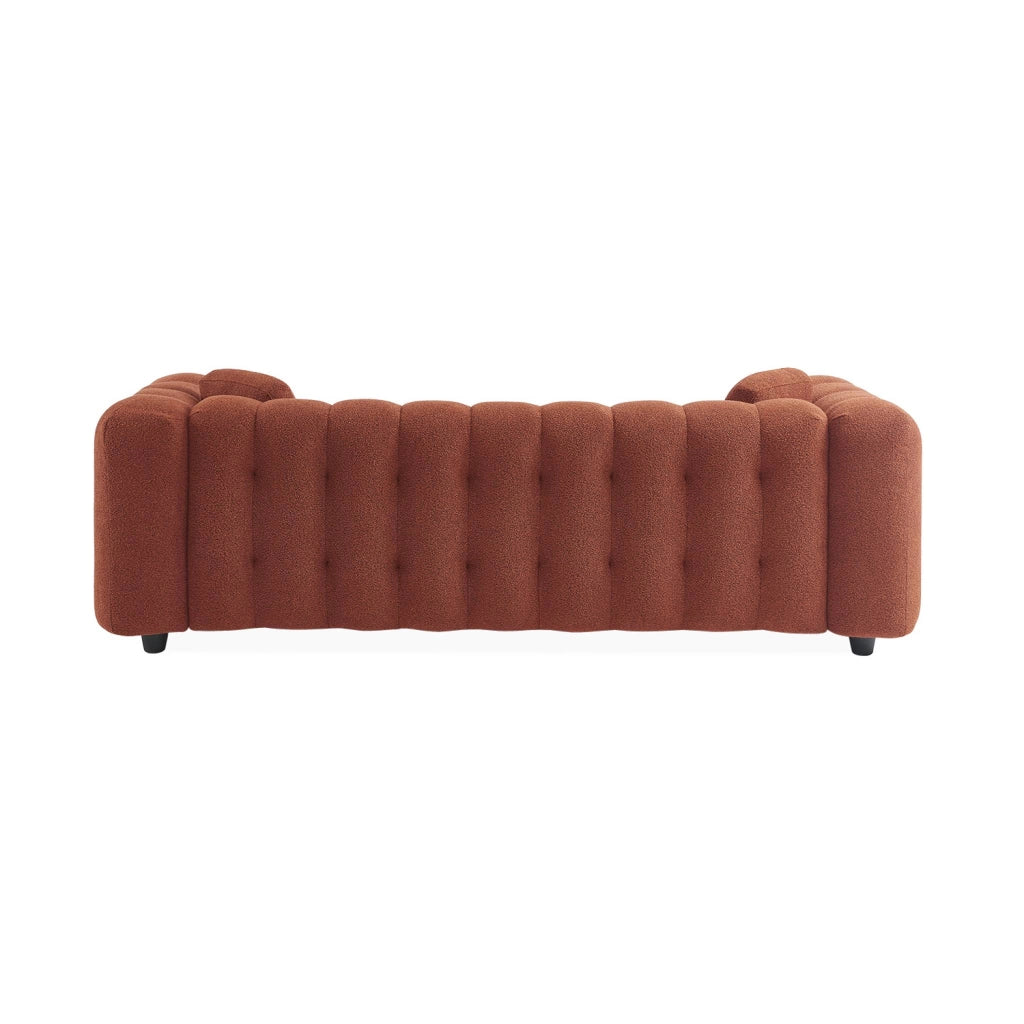 Divano in tessuto bouclé, 3 posti, terracotta