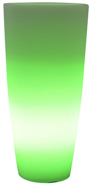 Vaso Luminoso Tondo Ø33x70 cm Bauer Home Light Ghiaccio e Verde