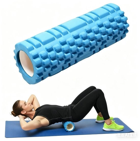 Fasciarol 30 x 10 cm - Rotolo di schiuma con testura di massa 3D - Adatto per la massaggio autogeno - Riduzione della tensione muscolare - Leggero e duraturo - Ideale per yoga/sport/fitness