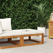 Sedia da giardino-Poggiapiedi con Cuscino Bianco Crema in Massello d'Acacia 972445