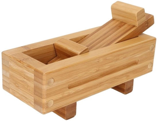 Sformato per Sushi in Legno - Sushimaker Giapponese - Strumento per la Cucina - 3 Accessori - Facile da Usare - Ideale per Sushi e Biscotti