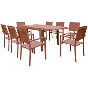 VENEZIASet di mobili da giardino allungabili 90/180 in textilene terracotta 8 posti - terracotta alluminio