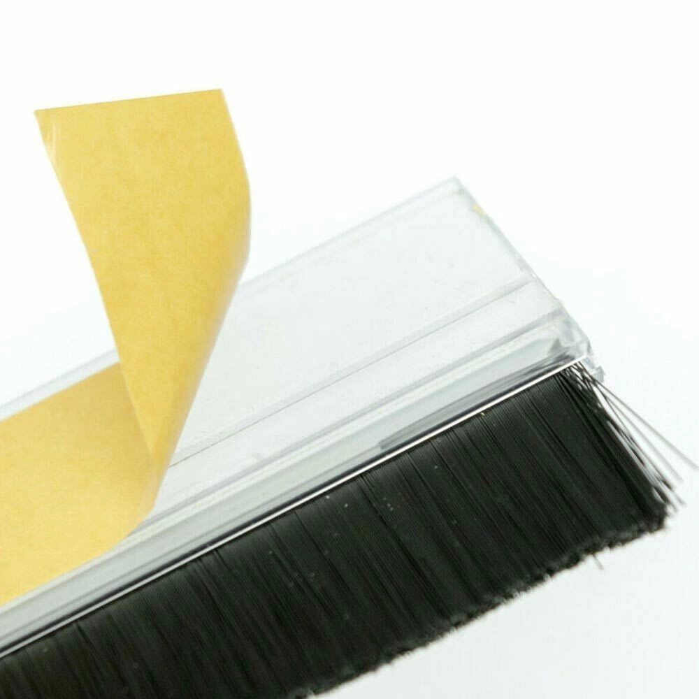 Trade Shop - Asta Parafreddo Paraspifferi Per Porta Adesiva Con Spazzola 100 Cm Trasparente -