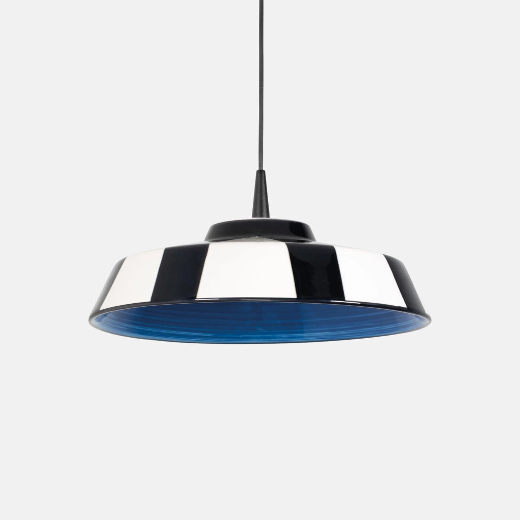 Circus Lampada a Sospensione LED Blu, Diametro 35 cm, Diffusore in Ceramica Made in Italy, Sorgente LED TRIAC 8W, 2700K, Modulare, Altezza 300cm