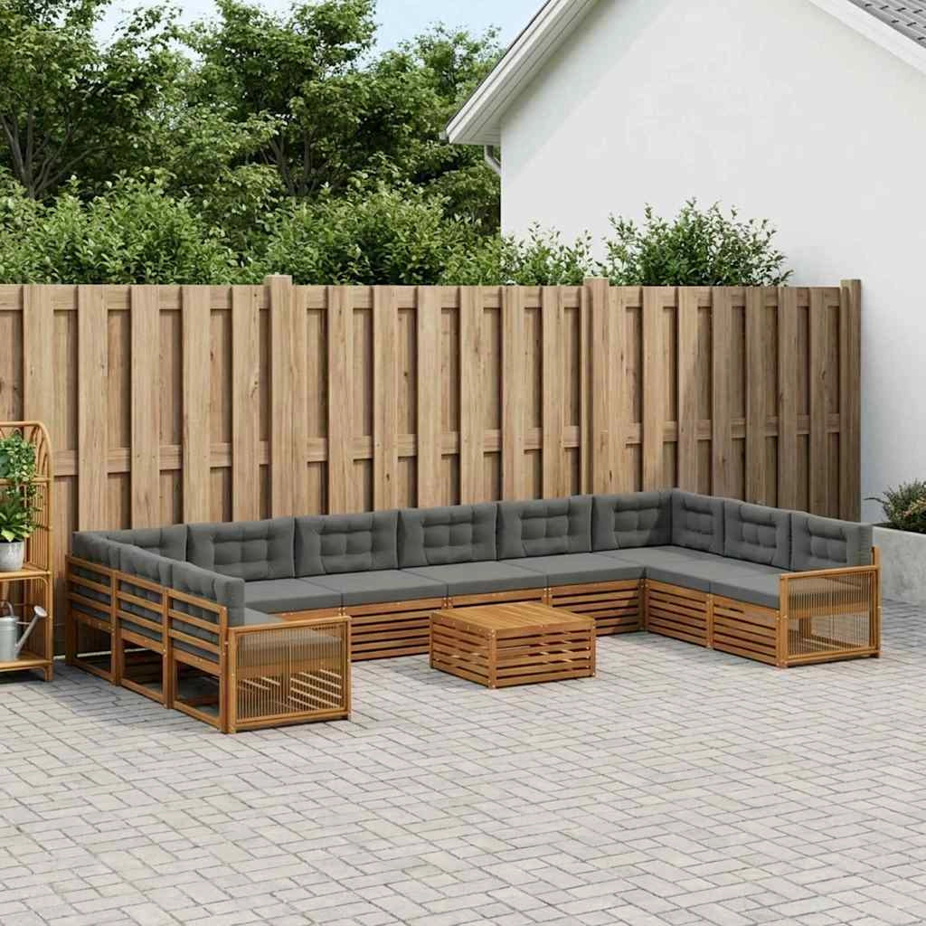 Set divani 11 pz Legno di Acacia Massello 3383930