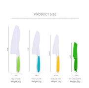 Set da cucina per bambini, adatto per l'asilo e l'educazione precoce, sicuro per le mani, con coltello per frutta a lama a scaglie, tagliere e coltelli in plastica.