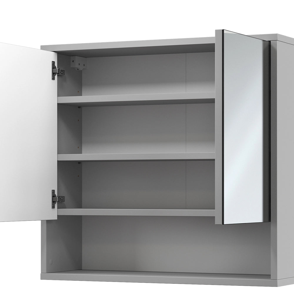 Vicco Specchio contenitore bagno Grigio 70 x 65 cm con 2 porte