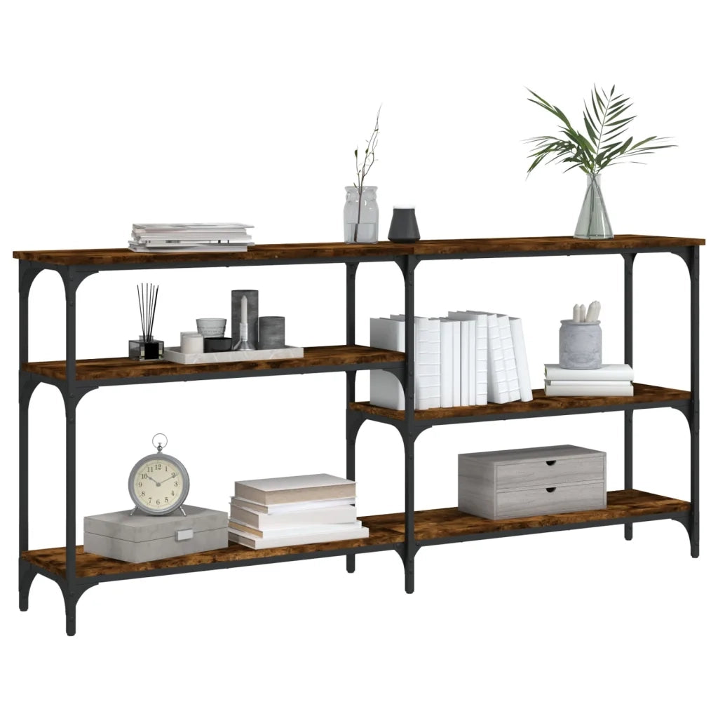 Tavolo Consolle | Tavolo d'Ingresso Rovere Fumo 160x29x75 cm in Legno Multistrato