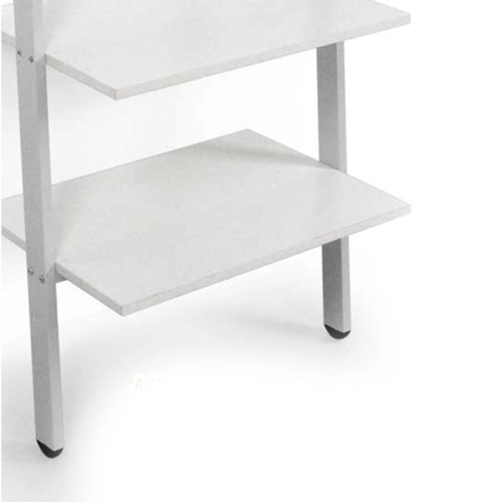 SCAFFALE DA PARETE INCLINATO CON 2 RIPIANI 64 X 45 X 180 CM COLORE BIANCO