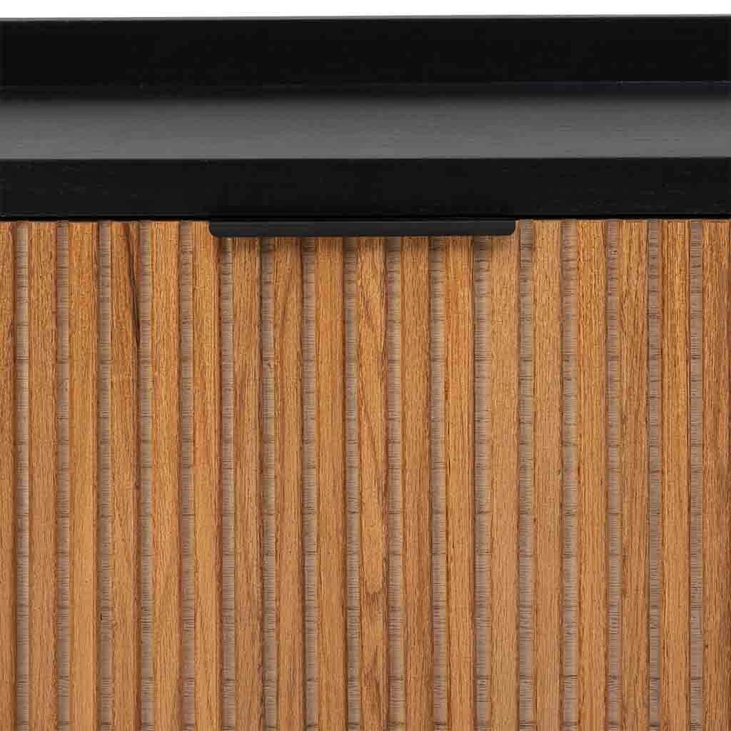 Sgabello porta scarpe in legno e metallo nero 80x38x53