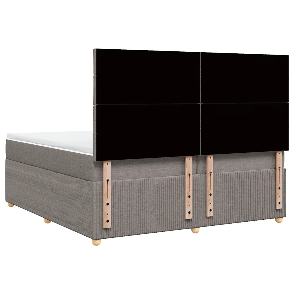 Giroletto a Molle con Materasso Tortora 200x200 cm in Tessuto 3294467