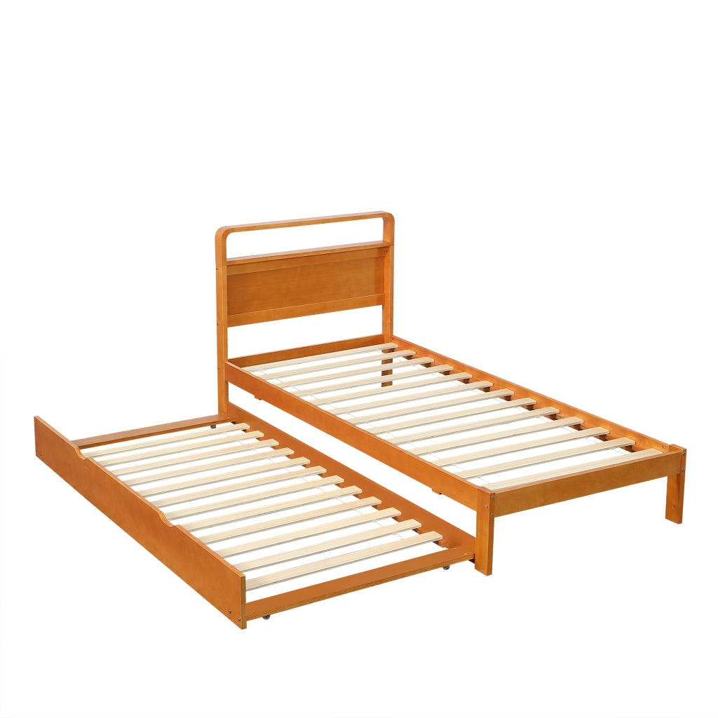 Letto Estraibile 90x200 cm e 90x190 cm; Estrazione Reversibile in Legno - Naturale