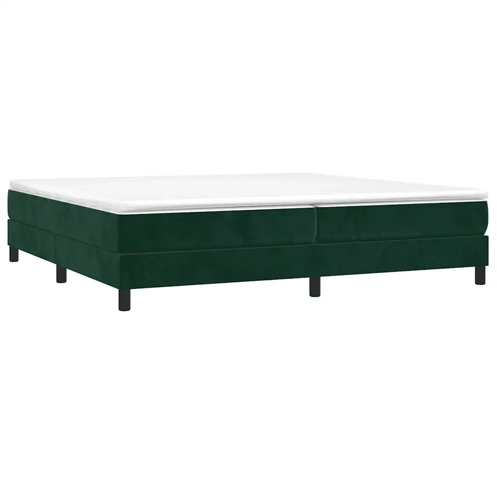 Struttura Letto a Rete a Molle-Giroletto Verde Scuro 200x200 cm in Velluto 919566