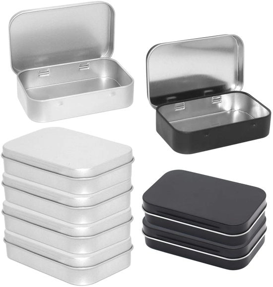 Set di contenitori di conservazione 6 pezzi - Rettangolare - Acciaio inossidabile - Argento/Nero - 9,5 x 6 x 2,1 cm - Duraturo e resistente - Contenitore di conservazione in acciaio inossidabile