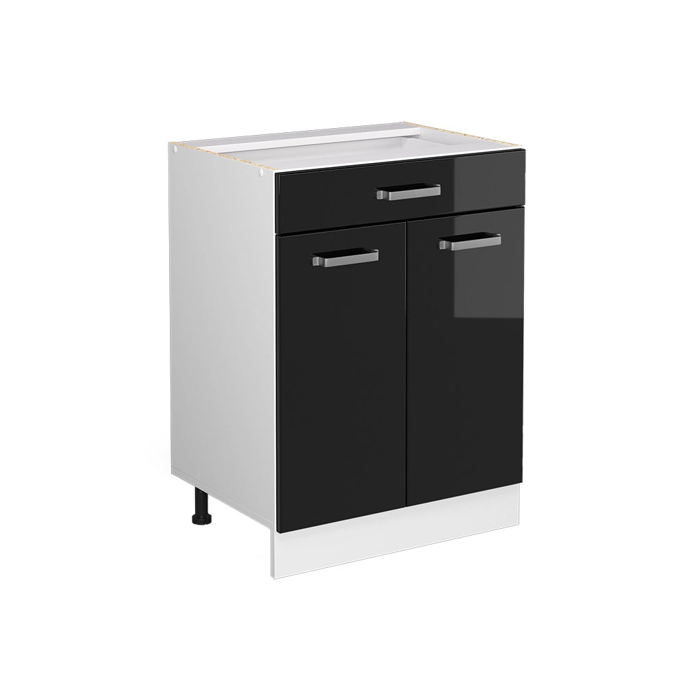 Vicco Frontale cucina Nero lucido 59.6 x 70.8 cm frontale del mobile per mobile base con cassetti