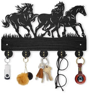 Supporto per le chiavi del cavallo Decorativo - Mobile per parete in legno - 5