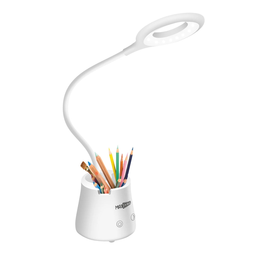 Lampada LED da scrivania Ring Light con base tattile multifunzione Bianco Max excell