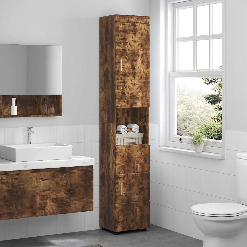 Set di Armadi da Bagno TULUM Rovere fumé 37 x 31,5 x 203 cm