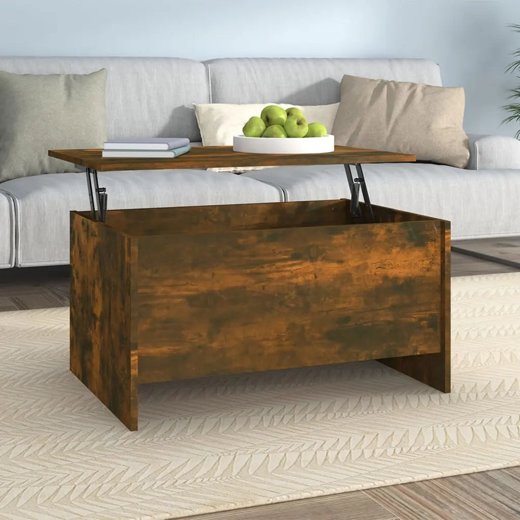 Tavolino Salotto Rovere Fumo 80x55,5x41,5 cm Legno Multistrato 819269