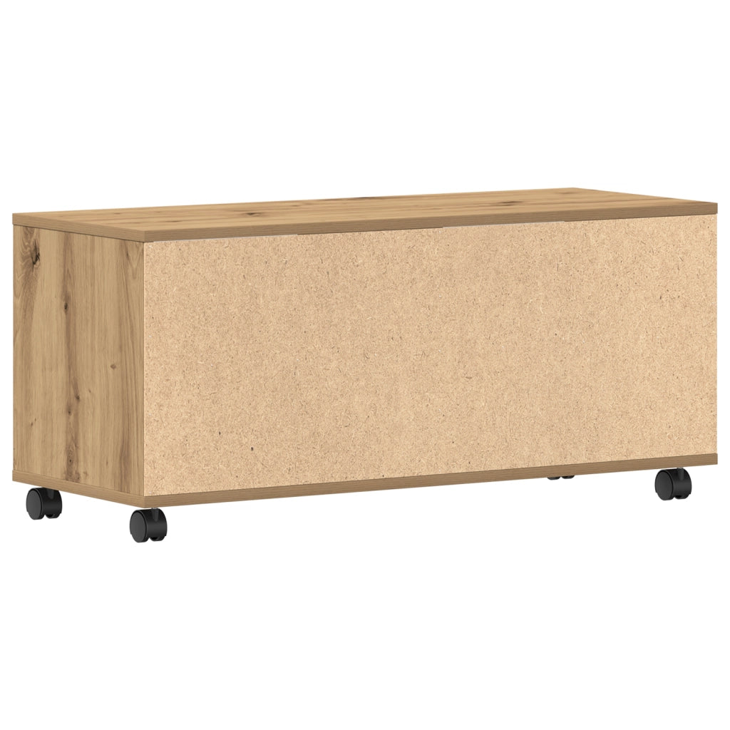 Mobile TV  in Rovere Artigianale 90x35x35 cm in Legno Ingegnerizzato