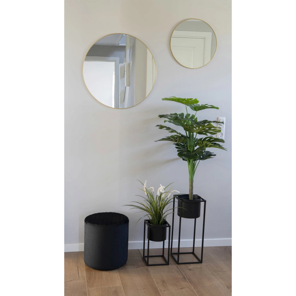Set di 2 Vasi per Piante Marla, Nero, Metallo, 17x17x31 cm