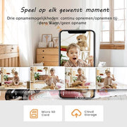 CCTV IP-camera WLAN 1080p 360° visuale 2 vie audio rilevamento movimento visibilità notturna - rotazionale e inclinabile - archiviazione SD e cloud, per interni