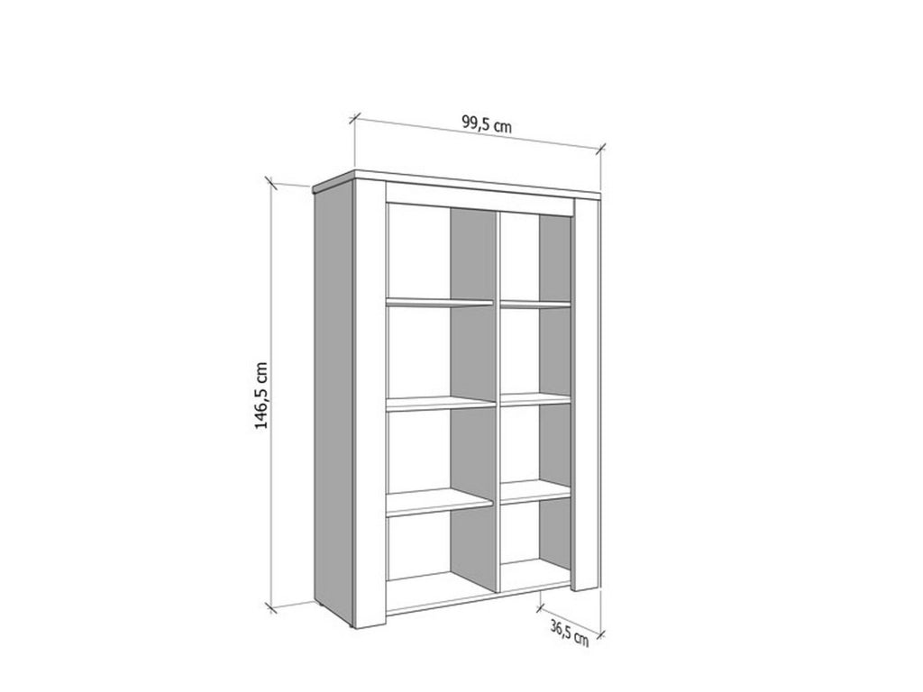 Mobile Espositore Sagama, Vetrina 6 Ripiani, 99.5x36.5x146.5h cm Bianco Larice